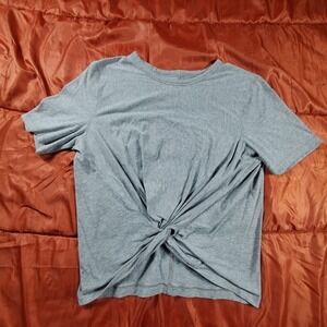Lululemon Knot Gonna Fly V Neck‎ Shirt with Tie Front Gray Size 8